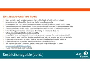 Bullet points describing Level 3 Red Restrictions