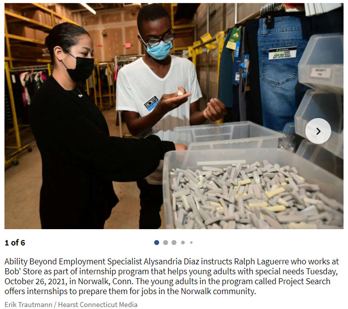 job coach helping student